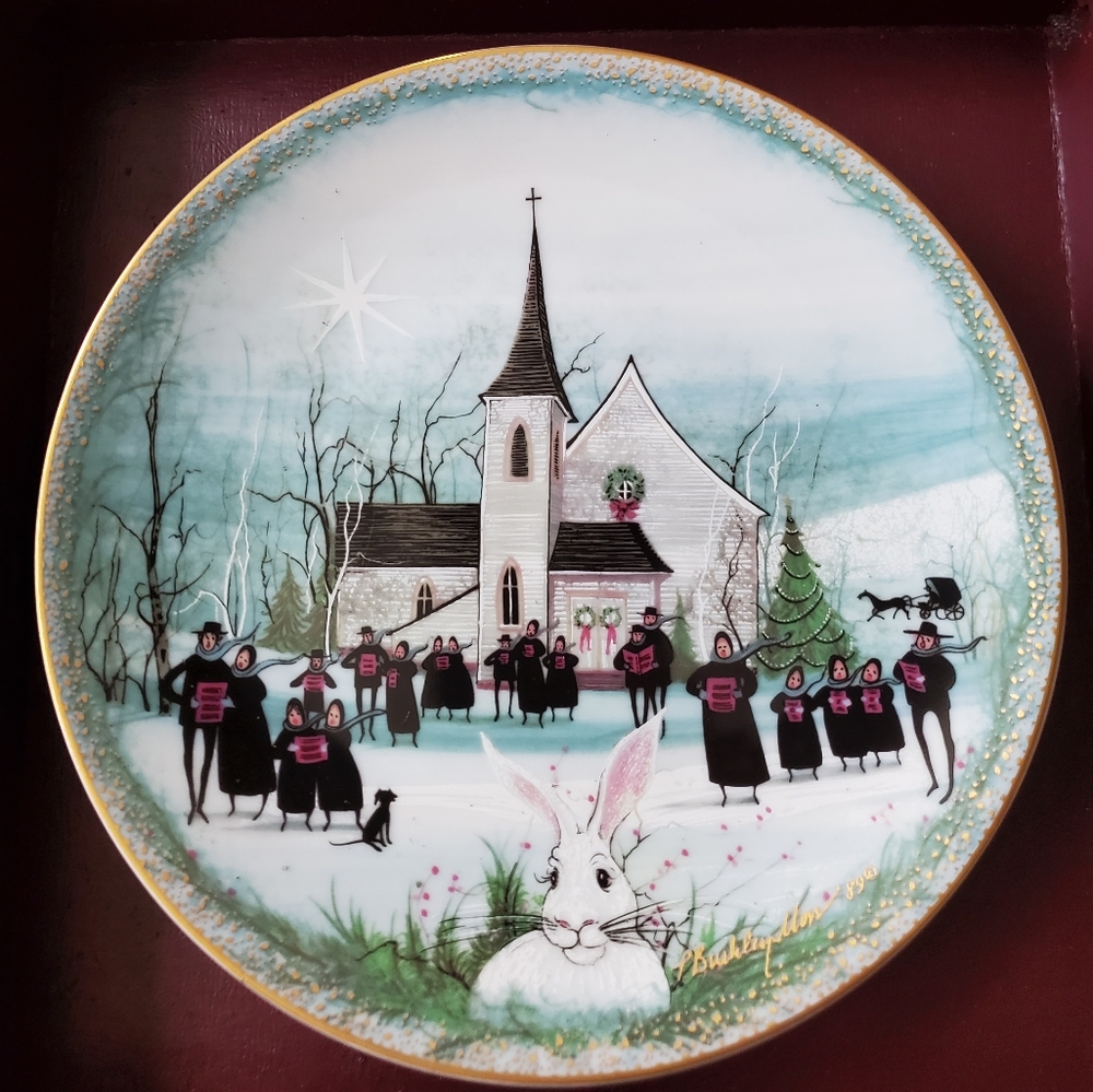 P. Buckley Moss plate "Christmas carol"